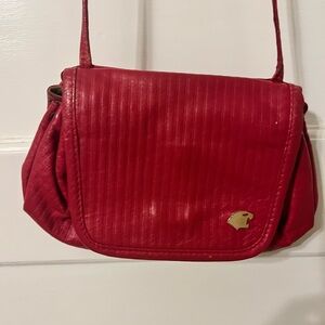 Bagheera Red Leather Shoulder Bag